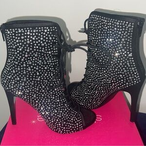 Heeled Rhinestone Bootie